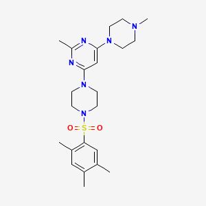 molecular formula C23H34N6O2S B4462218 2-methyl-4-(4-methyl-1-piperazinyl)-6-{4-[(2,4,5-trimethylphenyl)sulfonyl]-1-piperazinyl}pyrimidine 