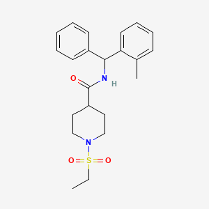 1-(ethylsulfonyl)-N-[(2-methylphenyl)(phenyl)methyl]-4-piperidinecarboxamide