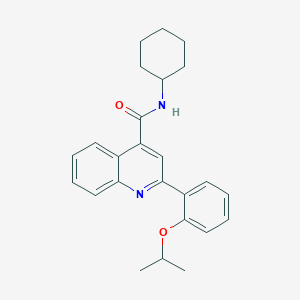 molecular formula C25H28N2O2 B446225 N-cyclohexyl-2-(2-isopropoxyphenyl)-4-quinolinecarboxamide 