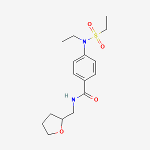 molecular formula C16H24N2O4S B4462261 4-[ethyl(ethylsulfonyl)amino]-N-(tetrahydro-2-furanylmethyl)benzamide 