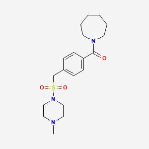 molecular formula C19H29N3O3S B4462268 1-(4-{[(4-methyl-1-piperazinyl)sulfonyl]methyl}benzoyl)azepane 