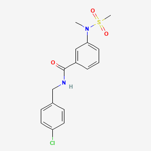 molecular formula C16H17ClN2O3S B4462269 N-(4-chlorobenzyl)-3-[methyl(methylsulfonyl)amino]benzamide 