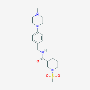 molecular formula C19H30N4O3S B4462277 N-[4-(4-methyl-1-piperazinyl)benzyl]-1-(methylsulfonyl)-3-piperidinecarboxamide 