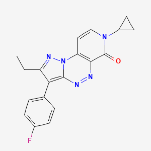 molecular formula C19H16FN5O B4462280 7-cyclopropyl-2-ethyl-3-(4-fluorophenyl)pyrazolo[5,1-c]pyrido[4,3-e][1,2,4]triazin-6(7H)-one 