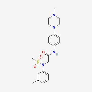 molecular formula C21H28N4O3S B4462296 N~2~-(3-methylphenyl)-N~1~-[4-(4-methyl-1-piperazinyl)phenyl]-N~2~-(methylsulfonyl)glycinamide CAS No. 1242822-58-7