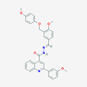 molecular formula C33H29N3O5 B446230 N'-{4-methoxy-3-[(4-methoxyphenoxy)methyl]benzylidene}-2-(3-methoxyphenyl)-4-quinolinecarbohydrazide 