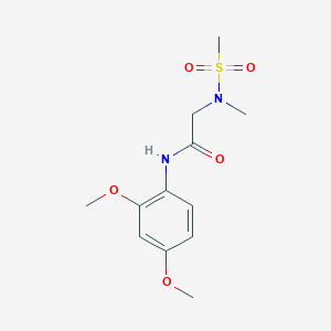 molecular formula C12H18N2O5S B4462315 N~1~-(2,4-dimethoxyphenyl)-N~2~-methyl-N~2~-(methylsulfonyl)glycinamide 