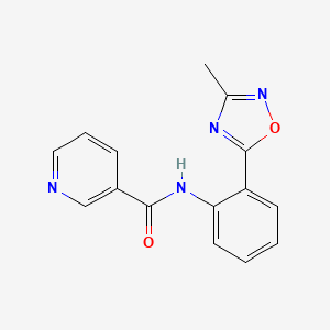 molecular formula C15H12N4O2 B4462316 N-[2-(3-methyl-1,2,4-oxadiazol-5-yl)phenyl]nicotinamide 