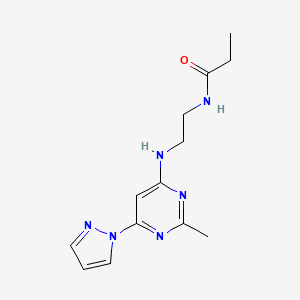 N-(2-{[2-methyl-6-(1H-pyrazol-1-yl)-4-pyrimidinyl]amino}ethyl)propanamide