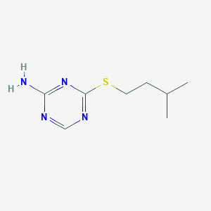 molecular formula C8H14N4S B4462338 4-[(3-methylbutyl)thio]-1,3,5-triazin-2-amine 