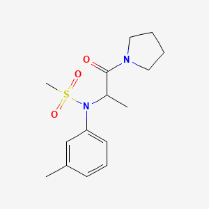 molecular formula C15H22N2O3S B4462346 N-[1-methyl-2-oxo-2-(1-pyrrolidinyl)ethyl]-N-(3-methylphenyl)methanesulfonamide 