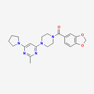 4-[4-(1,3-benzodioxol-5-ylcarbonyl)-1-piperazinyl]-2-methyl-6-(1-pyrrolidinyl)pyrimidine