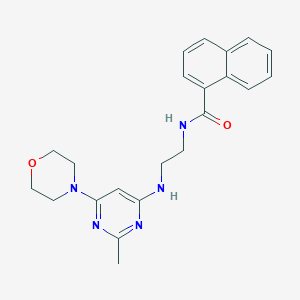 molecular formula C22H25N5O2 B4462350 N-(2-{[2-methyl-6-(4-morpholinyl)-4-pyrimidinyl]amino}ethyl)-1-naphthamide 