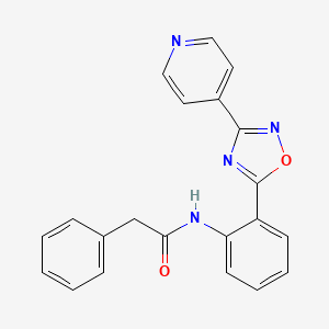 2-phenyl-N-{2-[3-(4-pyridinyl)-1,2,4-oxadiazol-5-yl]phenyl}acetamide