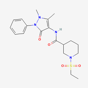 molecular formula C19H26N4O4S B4462354 N-(1,5-dimethyl-3-oxo-2-phenyl-2,3-dihydro-1H-pyrazol-4-yl)-1-(ethylsulfonyl)-3-piperidinecarboxamide 