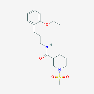 molecular formula C18H28N2O4S B4462378 N-[3-(2-ethoxyphenyl)propyl]-1-(methylsulfonyl)-3-piperidinecarboxamide 