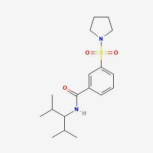 molecular formula C18H28N2O3S B4462385 N-(1-isopropyl-2-methylpropyl)-3-(1-pyrrolidinylsulfonyl)benzamide 