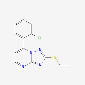 molecular formula C13H11ClN4S B4462397 7-(2-chlorophenyl)-2-(ethylthio)[1,2,4]triazolo[1,5-a]pyrimidine 