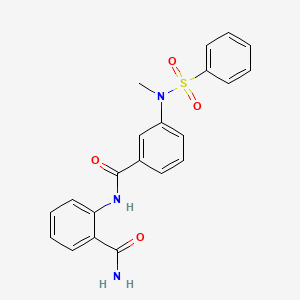 molecular formula C21H19N3O4S B4462410 2-({3-[methyl(phenylsulfonyl)amino]benzoyl}amino)benzamide 