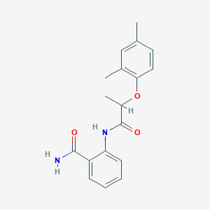molecular formula C18H20N2O3 B4462411 2-{[2-(2,4-dimethylphenoxy)propanoyl]amino}benzamide 