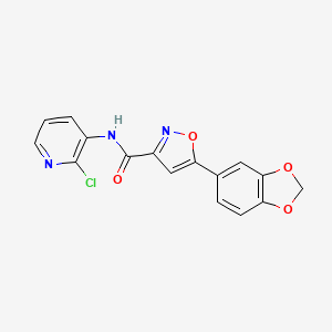 molecular formula C16H10ClN3O4 B4462412 5-(1,3-benzodioxol-5-yl)-N-(2-chloro-3-pyridinyl)-3-isoxazolecarboxamide 