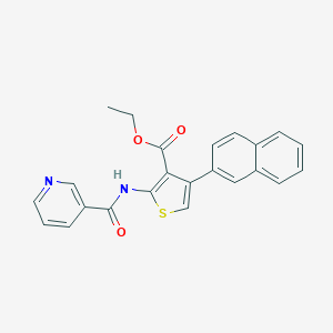 molecular formula C23H18N2O3S B446242 Ethyl 4-(2-naphthyl)-2-[(3-pyridylcarbonyl)amino]-3-thiophenecarboxylate 