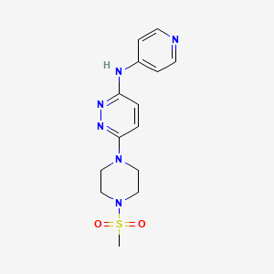molecular formula C14H18N6O2S B4462428 6-[4-(methylsulfonyl)-1-piperazinyl]-N-4-pyridinyl-3-pyridazinamine 