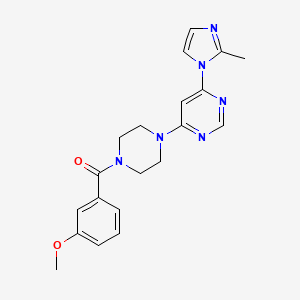 molecular formula C20H22N6O2 B4462438 4-[4-(3-methoxybenzoyl)-1-piperazinyl]-6-(2-methyl-1H-imidazol-1-yl)pyrimidine 