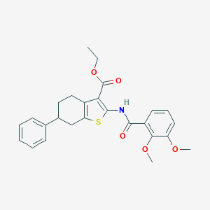 molecular formula C26H27NO5S B446245 Ethyl 2-[(2,3-dimethoxybenzoyl)amino]-6-phenyl-4,5,6,7-tetrahydro-1-benzothiophene-3-carboxylate 