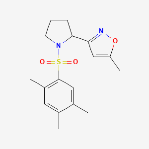 molecular formula C17H22N2O3S B4462457 5-methyl-3-{1-[(2,4,5-trimethylphenyl)sulfonyl]-2-pyrrolidinyl}isoxazole 