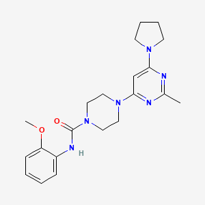 molecular formula C21H28N6O2 B4462458 N-(2-methoxyphenyl)-4-[2-methyl-6-(1-pyrrolidinyl)-4-pyrimidinyl]-1-piperazinecarboxamide 