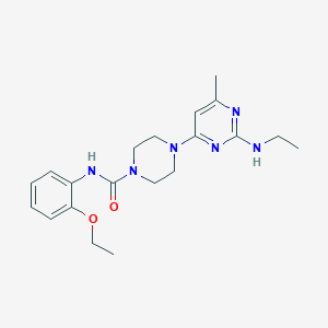 molecular formula C20H28N6O2 B4462471 N-(2-ethoxyphenyl)-4-[2-(ethylamino)-6-methyl-4-pyrimidinyl]-1-piperazinecarboxamide 