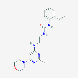 molecular formula C20H28N6O2 B4462488 N-(2-ethylphenyl)-N'-(2-{[2-methyl-6-(4-morpholinyl)-4-pyrimidinyl]amino}ethyl)urea 