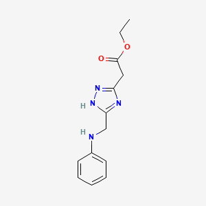 molecular formula C13H16N4O2 B4462494 ethyl [3-(anilinomethyl)-1H-1,2,4-triazol-5-yl]acetate 