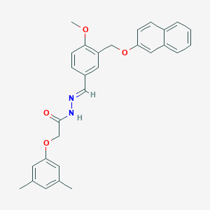 2-(3,5-dimethylphenoxy)-N'-{4-methoxy-3-[(2-naphthyloxy)methyl]benzylidene}acetohydrazide