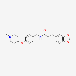 3-(1,3-benzodioxol-5-yl)-N-{4-[(1-methyl-4-piperidinyl)oxy]benzyl}propanamide