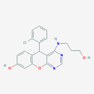 molecular formula C20H18ClN3O3 B4462532 5-(2-chlorophenyl)-4-[(3-hydroxypropyl)amino]-5H-chromeno[2,3-d]pyrimidin-8-ol 