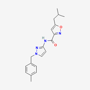 molecular formula C19H22N4O2 B4462537 5-isobutyl-N-[1-(4-methylbenzyl)-1H-pyrazol-3-yl]-3-isoxazolecarboxamide 
