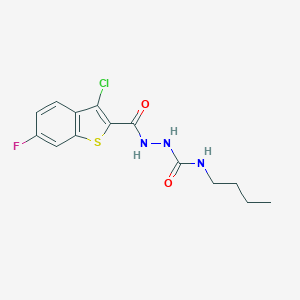 molecular formula C14H15ClFN3O2S B446254 N-butyl-2-[(3-chloro-6-fluoro-1-benzothien-2-yl)carbonyl]hydrazinecarboxamide 