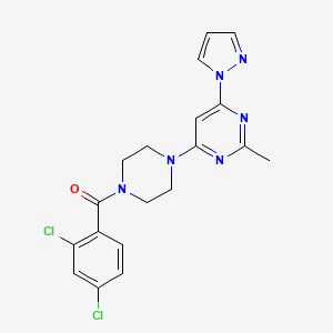 molecular formula C19H18Cl2N6O B4462553 4-[4-(2,4-dichlorobenzoyl)-1-piperazinyl]-2-methyl-6-(1H-pyrazol-1-yl)pyrimidine 