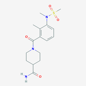 molecular formula C16H23N3O4S B4462555 1-{2-methyl-3-[methyl(methylsulfonyl)amino]benzoyl}-4-piperidinecarboxamide 