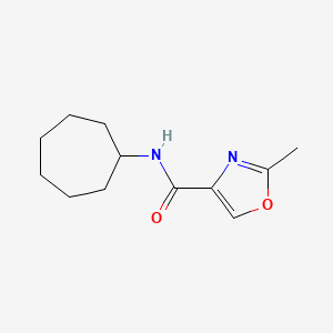 molecular formula C12H18N2O2 B4462563 N-cycloheptyl-2-methyl-1,3-oxazole-4-carboxamide 