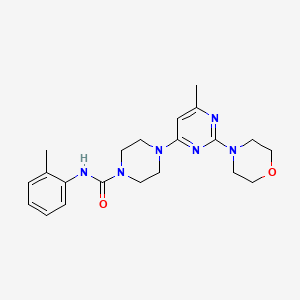 molecular formula C21H28N6O2 B4462569 4-[6-methyl-2-(4-morpholinyl)-4-pyrimidinyl]-N-(2-methylphenyl)-1-piperazinecarboxamide 
