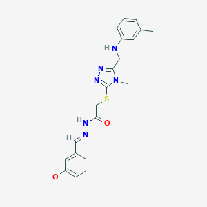 N'-(3-methoxybenzylidene)-2-{[4-methyl-5-(3-toluidinomethyl)-4H-1,2,4-triazol-3-yl]sulfanyl}acetohydrazide