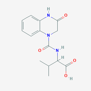molecular formula C14H17N3O4 B4462575 N-[(3-oxo-3,4-dihydro-1(2H)-quinoxalinyl)carbonyl]valine 