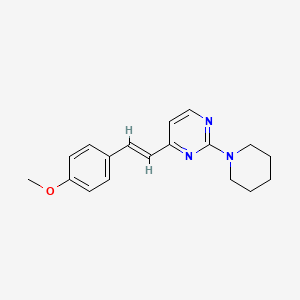 molecular formula C18H21N3O B4462601 4-[2-(4-methoxyphenyl)vinyl]-2-(1-piperidinyl)pyrimidine 