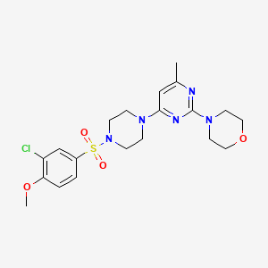 molecular formula C20H26ClN5O4S B4462625 4-(4-{4-[(3-chloro-4-methoxyphenyl)sulfonyl]-1-piperazinyl}-6-methyl-2-pyrimidinyl)morpholine 