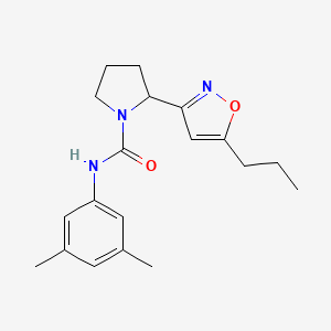 molecular formula C19H25N3O2 B4462637 N-(3,5-dimethylphenyl)-2-(5-propyl-3-isoxazolyl)-1-pyrrolidinecarboxamide 