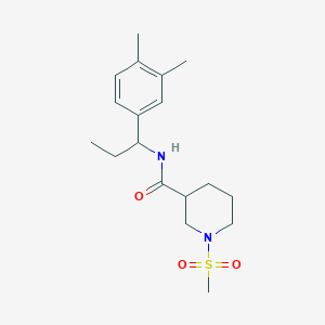 N-[1-(3,4-dimethylphenyl)propyl]-1-(methylsulfonyl)-3-piperidinecarboxamide