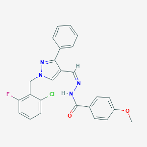 N'-{[1-(2-chloro-6-fluorobenzyl)-3-phenyl-1H-pyrazol-4-yl]methylene}-4-methoxybenzohydrazide